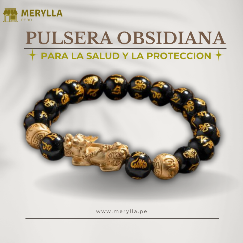 Pulsera Obsidiana🐉 Feng Shui