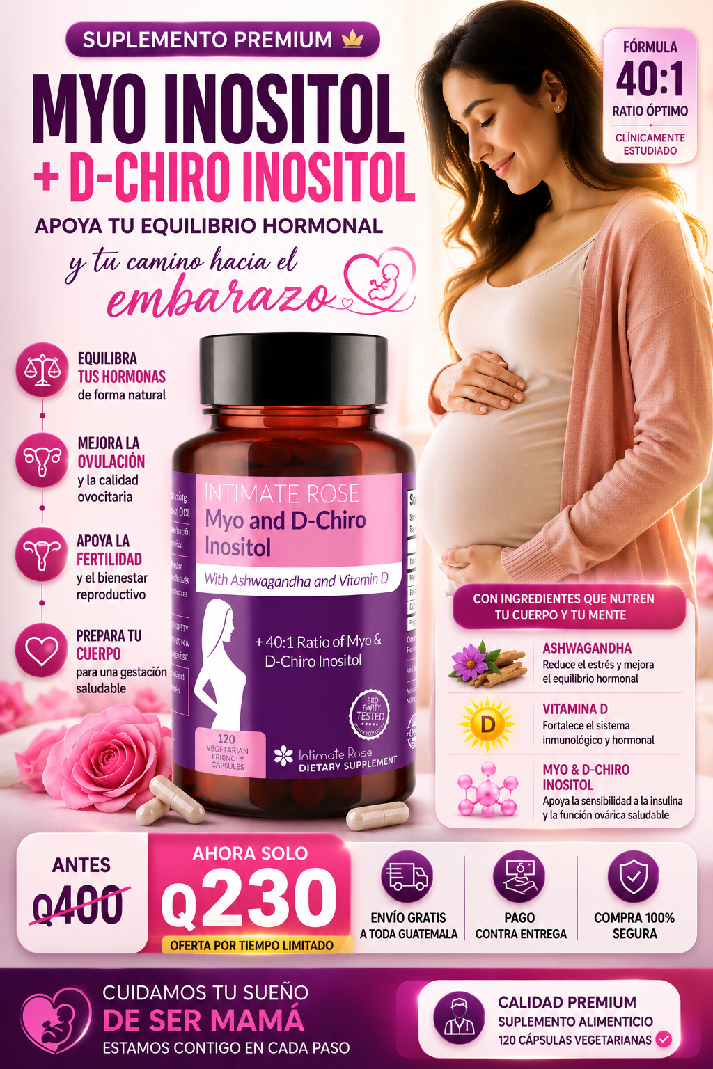 Suplemento Myo-Inositol & D-Chiro Inositol  (120 Cápsulas 100% Original)